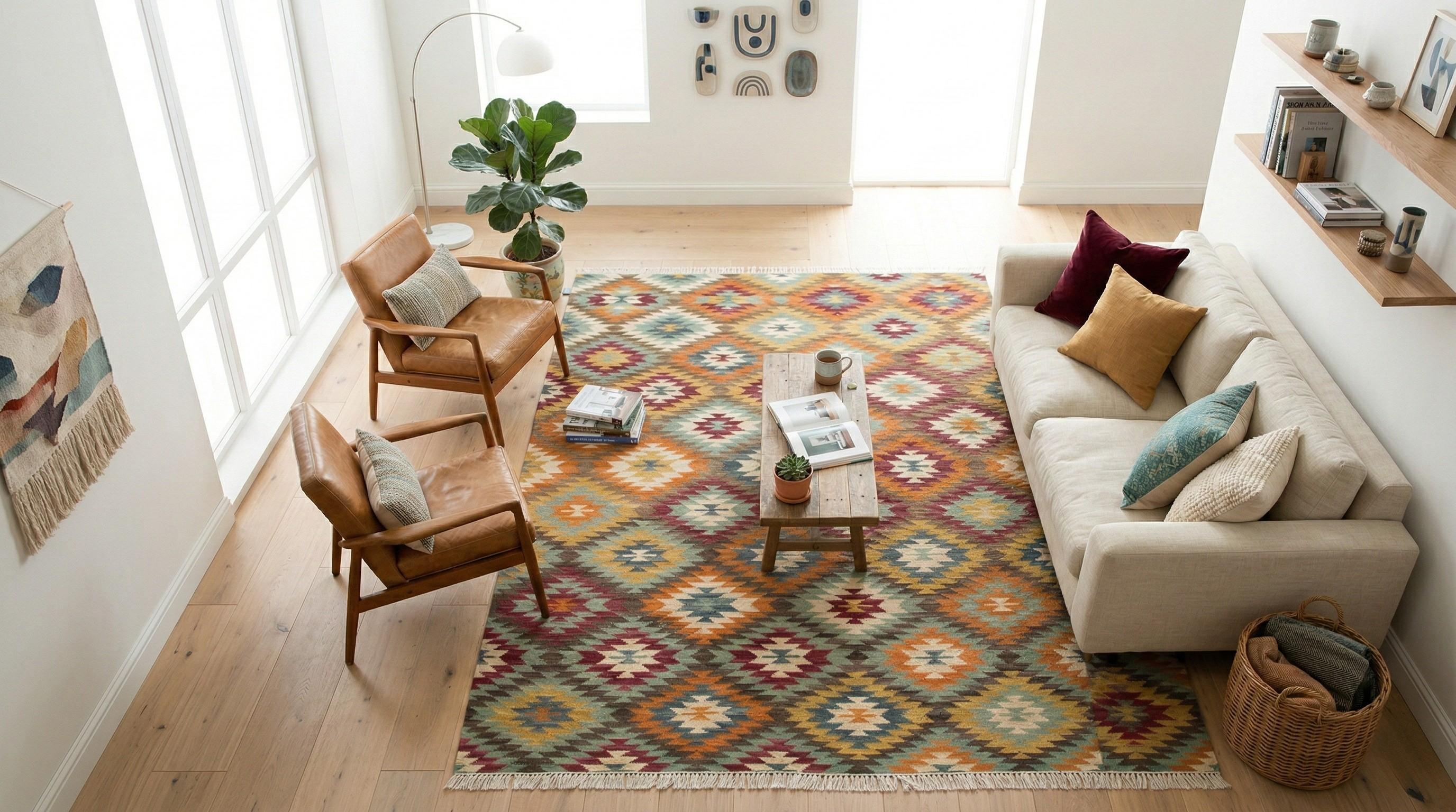 Tappeto kilim Sivas tessuto a mano in lana – CarpetLiving
