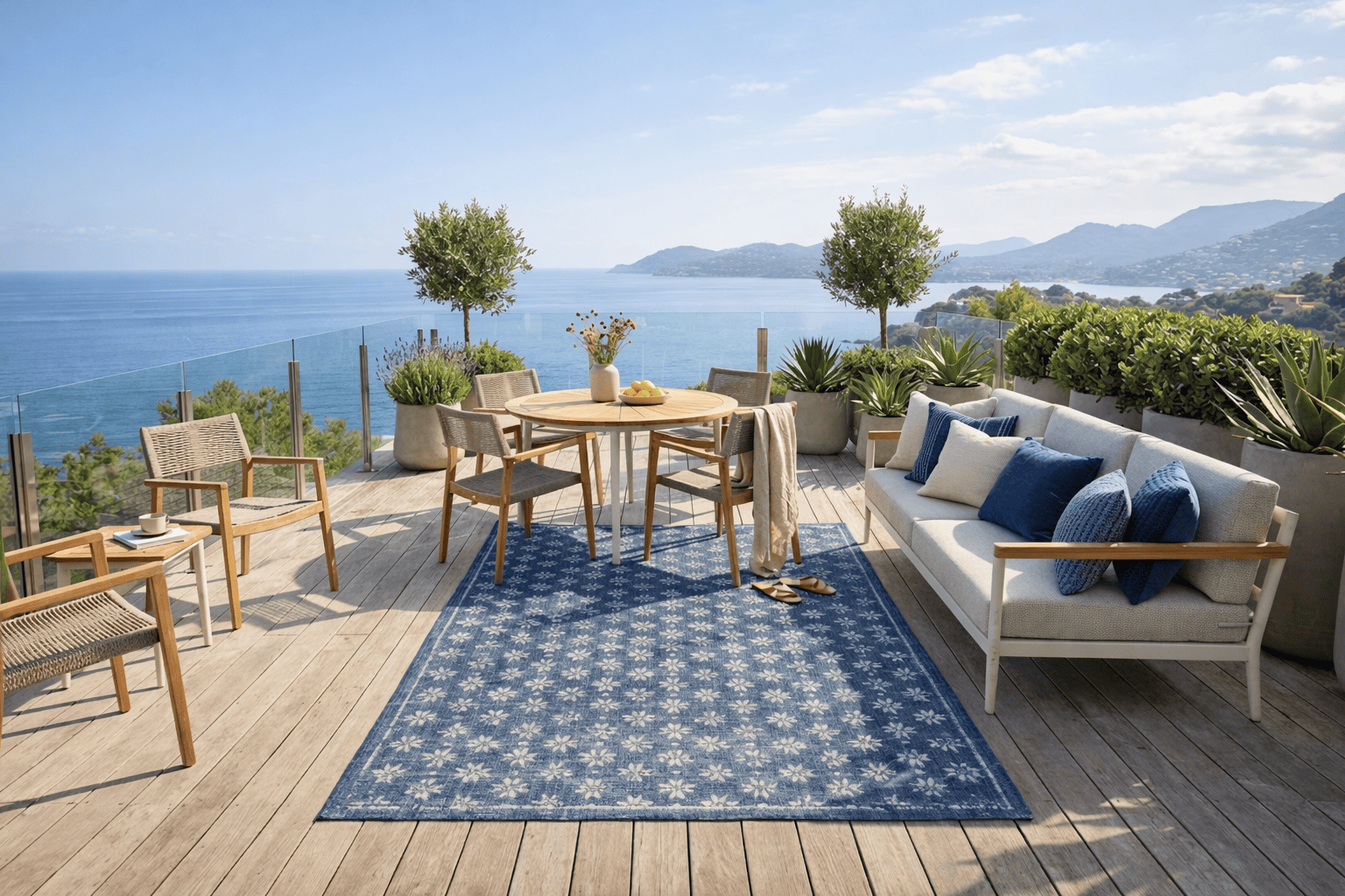 Tappeto outdoor sotto tavolo e zona pranzo esterna: misure, sedie, vento e comfort