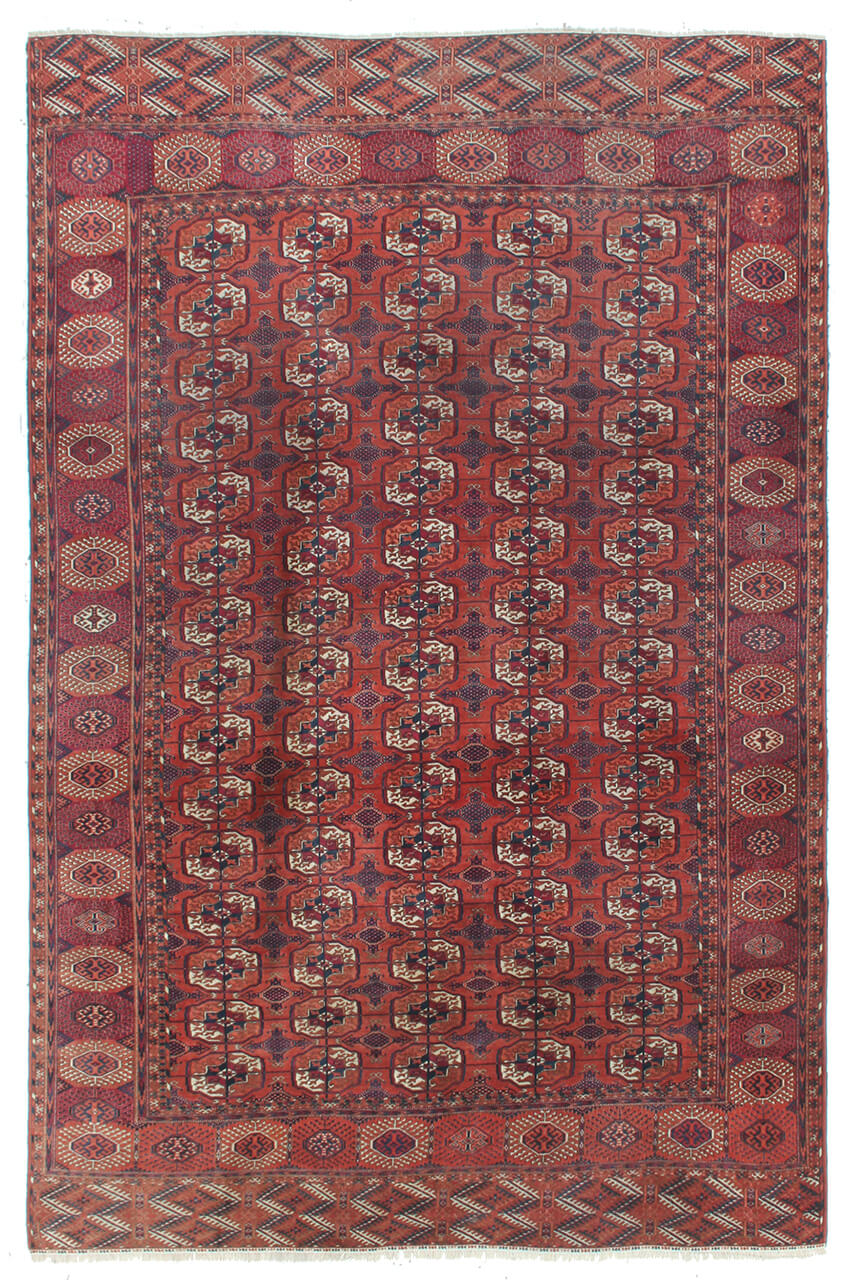 Tappeto Orientale Bouchara Antico: Autentico Tappeto Turcomanno 340x220cm