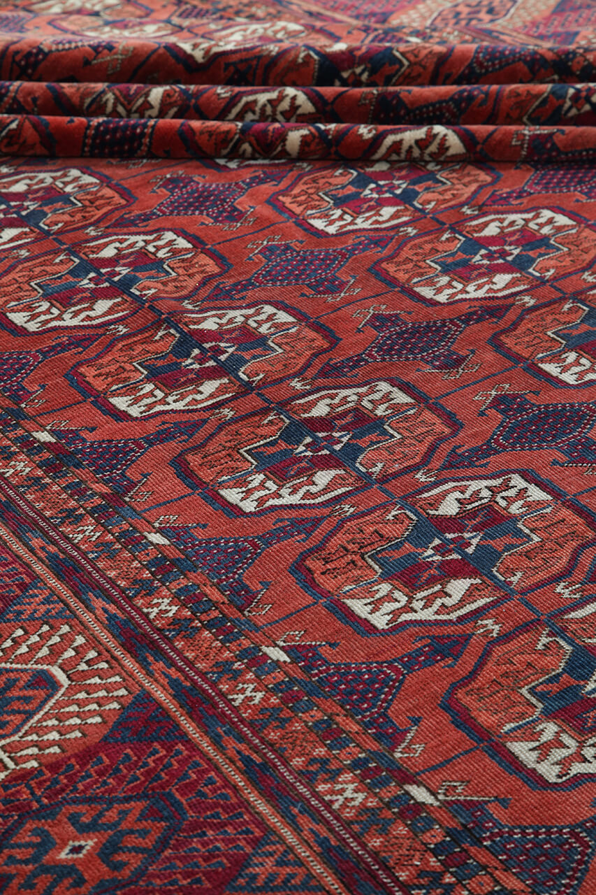 Tappeto Orientale Bouchara Antico: Autentico Tappeto Turcomanno 340x220cm