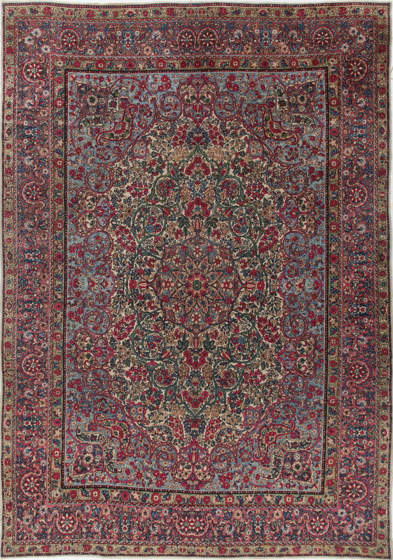 Tappeto Kerman Antico Persiano Autentico | Annodato a Mano 338x238cm
