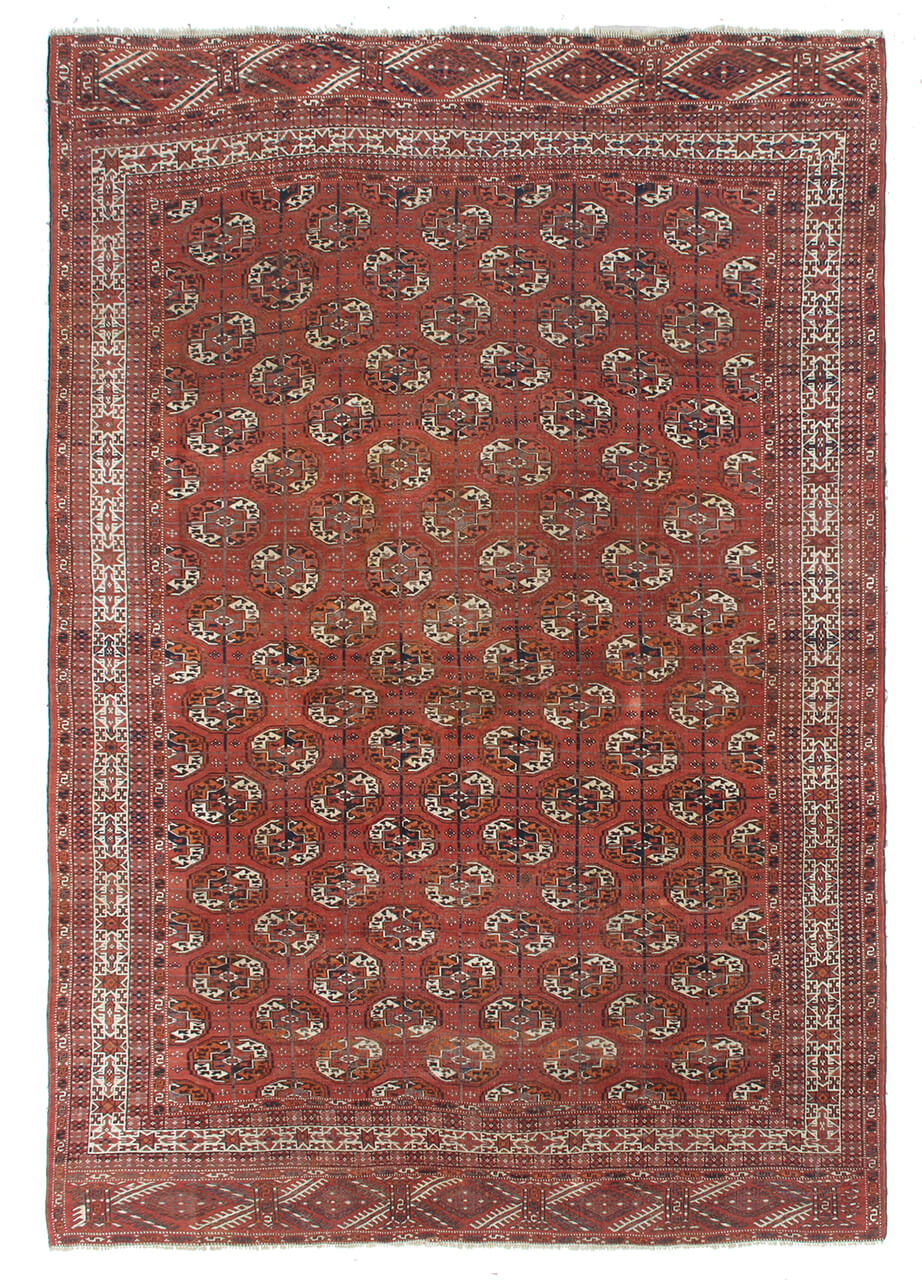 Tappeto Orientale Bouchara Antico: Autentico Tappeto Turcomanno 308x229cm
