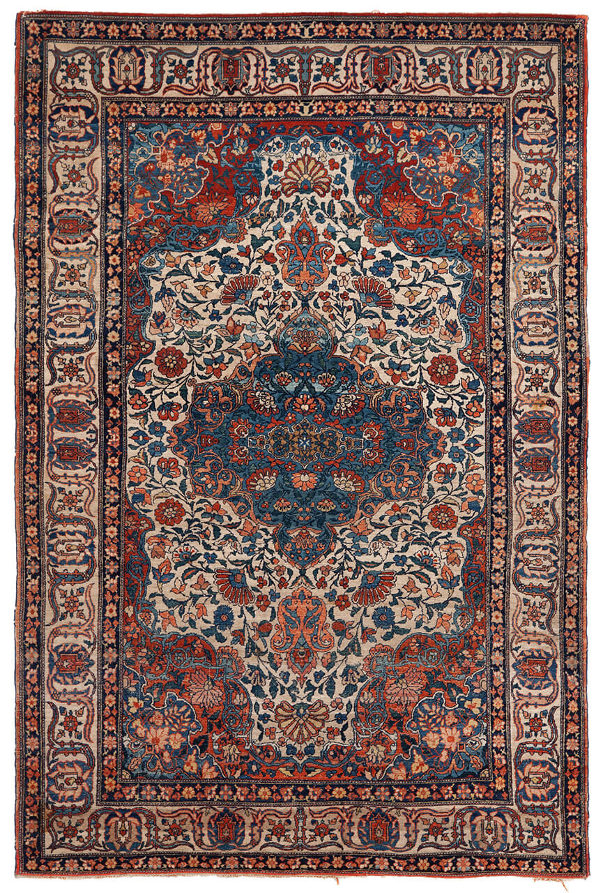 Authentic Antique Persian Farahan Rug | Hand-Knotted 199x131cm