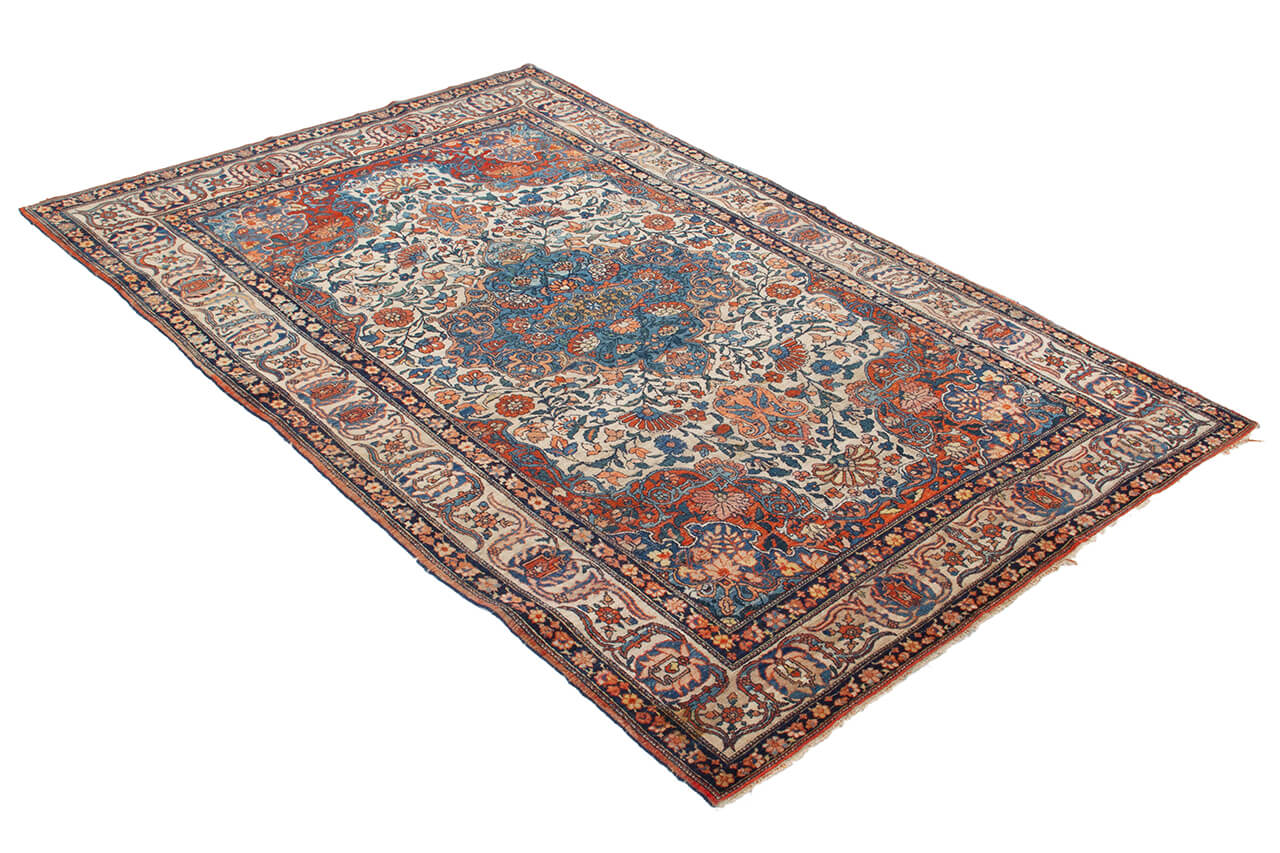 Authentic Antique Persian Farahan Rug | Hand-Knotted 199x131cm