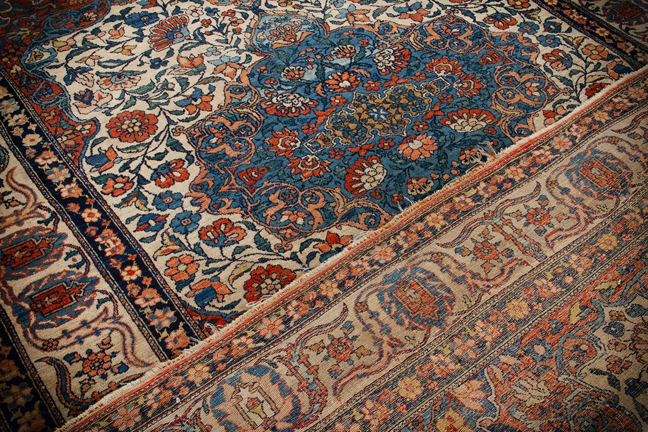 Authentic Antique Persian Farahan Rug | Hand-Knotted 199x131cm