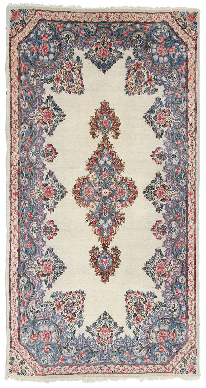 Tappeto Kerman Antico Persiano Autentico | Annodato a Mano 220x118cm