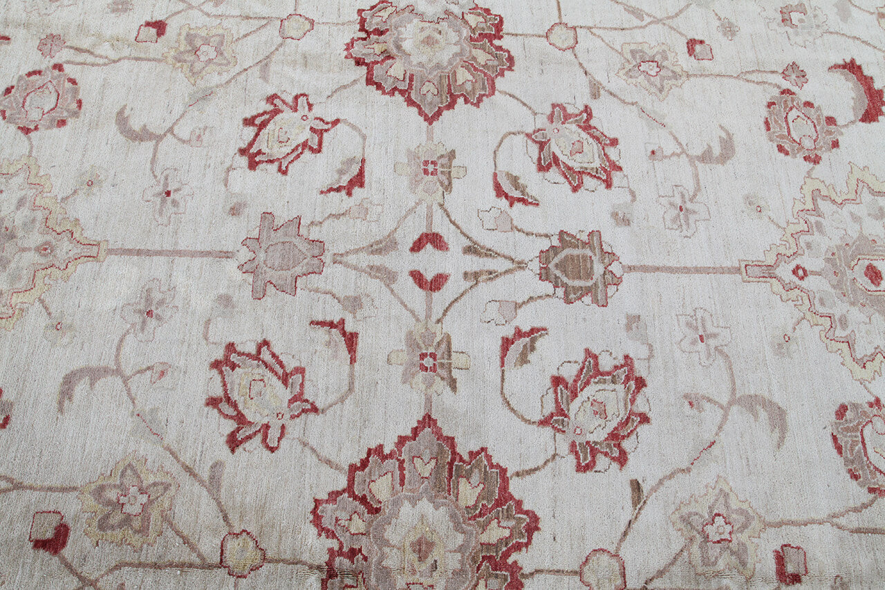 Tappeto Ziegler Beige in Lana, fatto a mano, 540x374cm