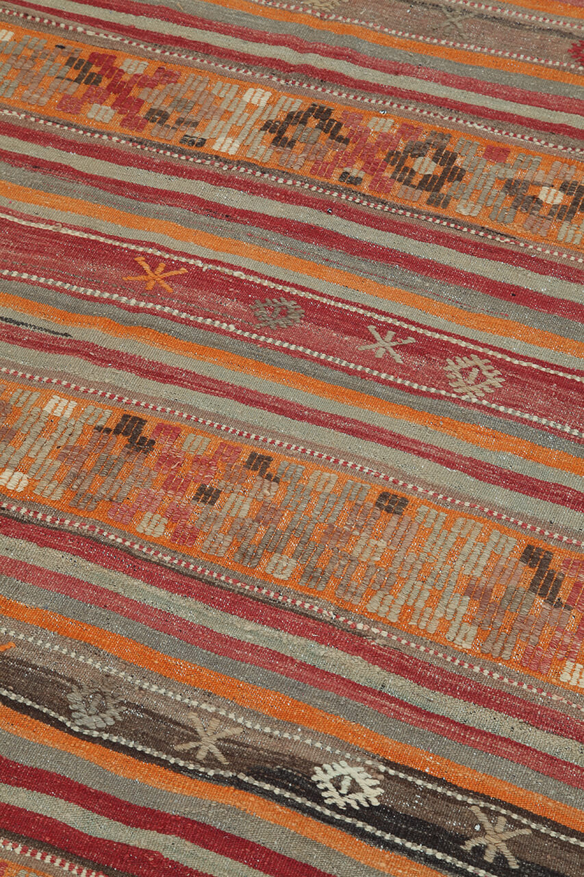 Authentic Turkish Kilim Rug in Multicolored Wool - 274 x 173 cm