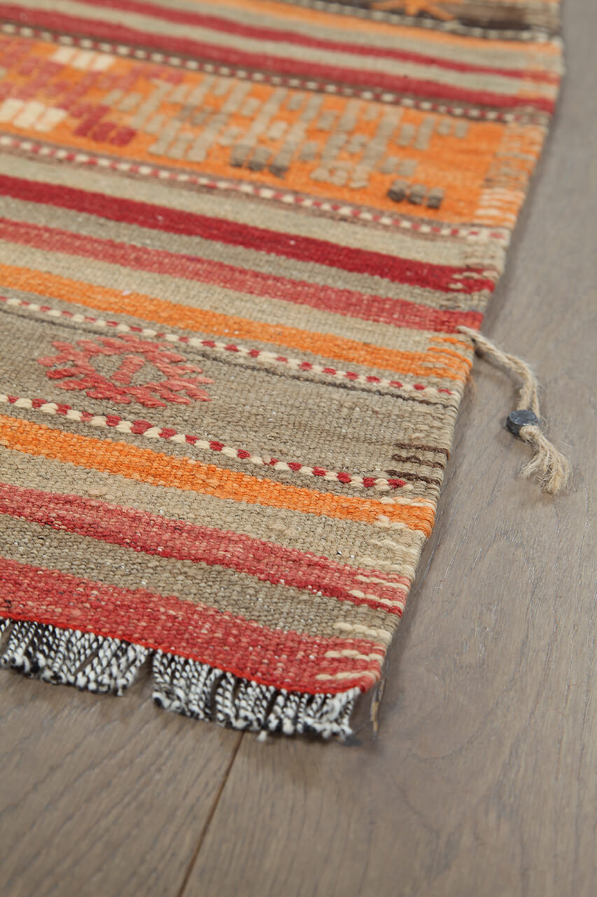 Authentic Turkish Kilim Rug in Multicolored Wool - 274 x 173 cm