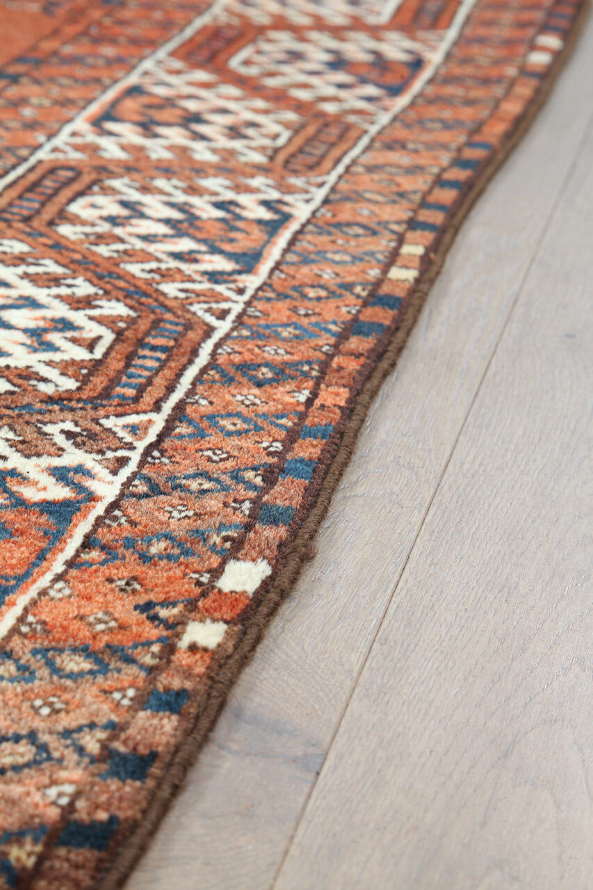 Tappeto Orientale Bouchara Antico: Autentico Tappeto Turcomanno 306x228cm