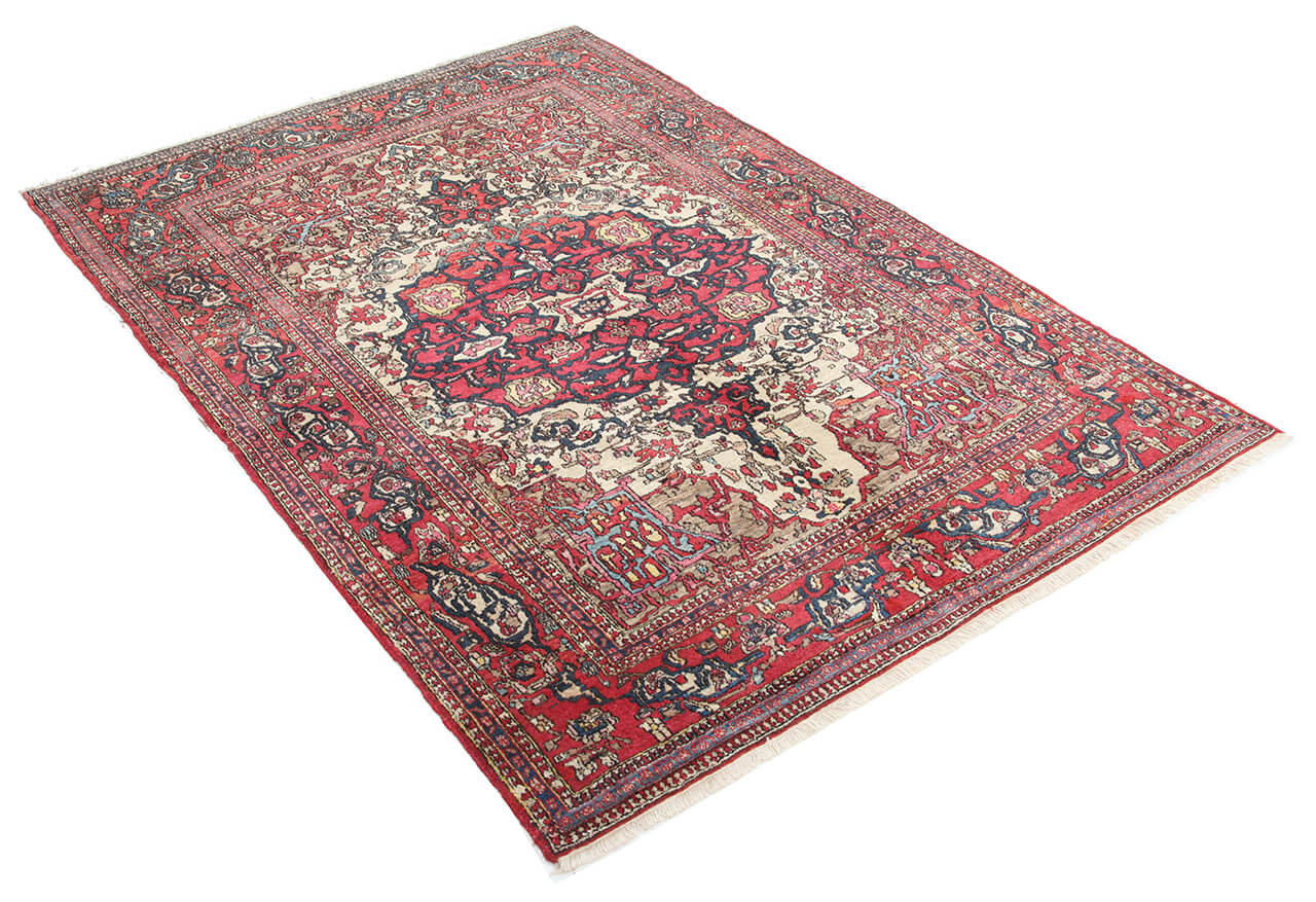 Authentic Antique Persian Isfahan Rug | Hand-Knotted 203x140cm