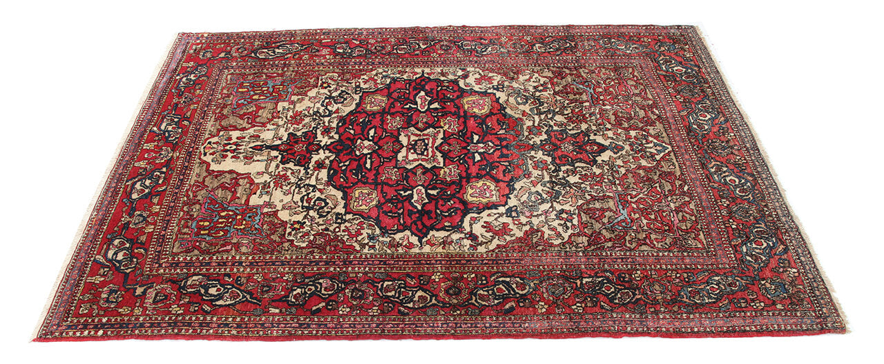 Authentic Antique Persian Isfahan Rug | Hand-Knotted 203x140cm