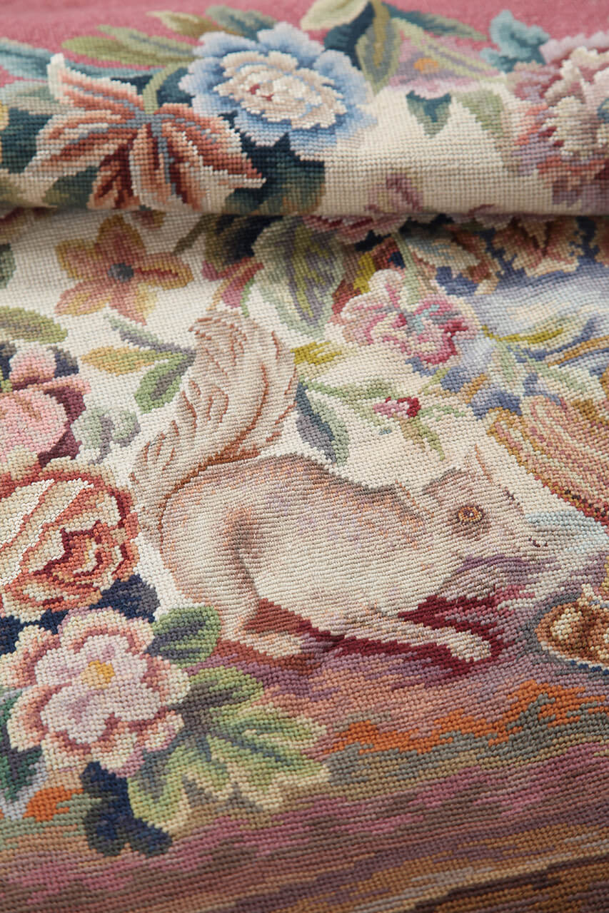 Authentic Antique French Rug 94x90cm