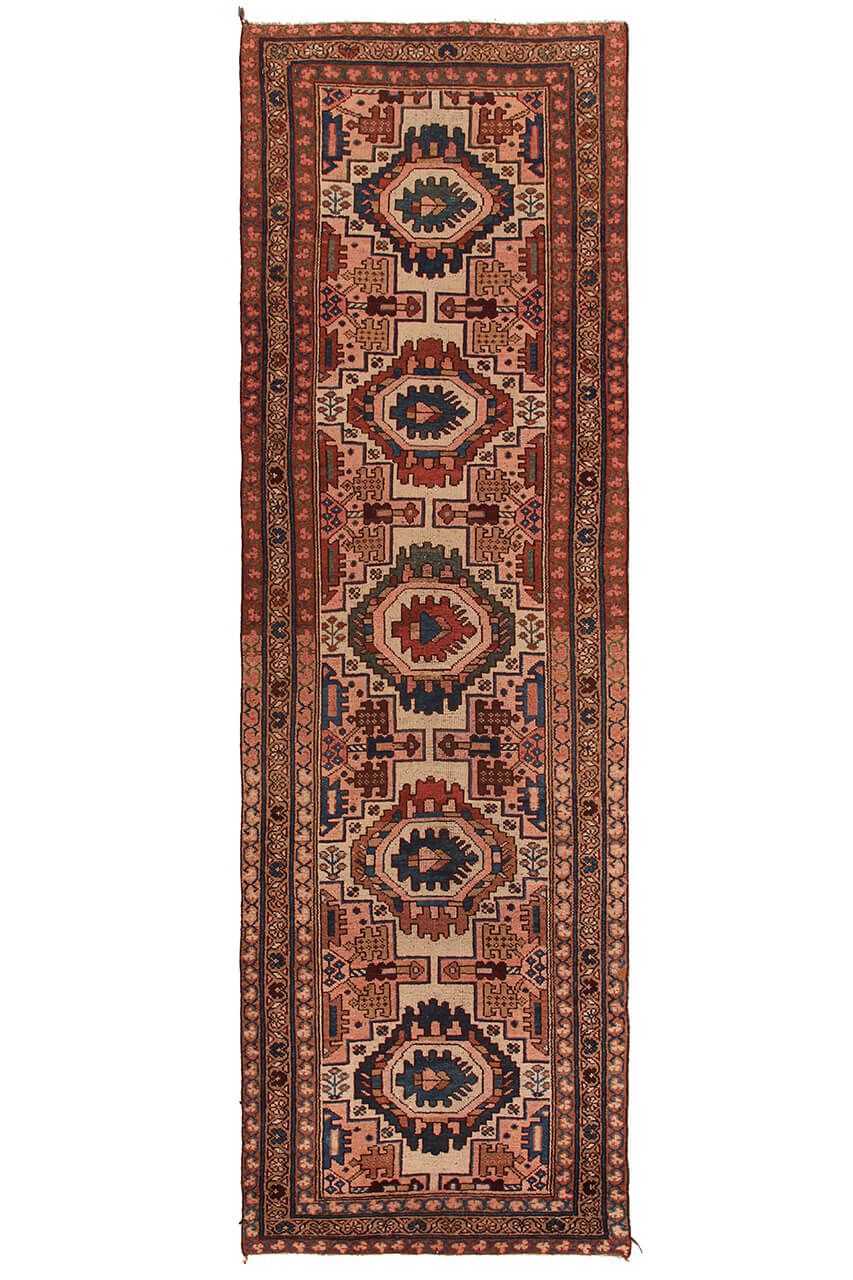 Authentic Antique Persian Malayer Rug | Hand-Knotted 302x95cm