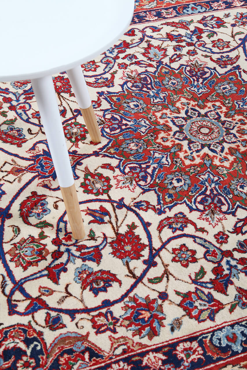 Authentic Antique Persian Isfahan Rug | Hand-Knotted 244x144cm