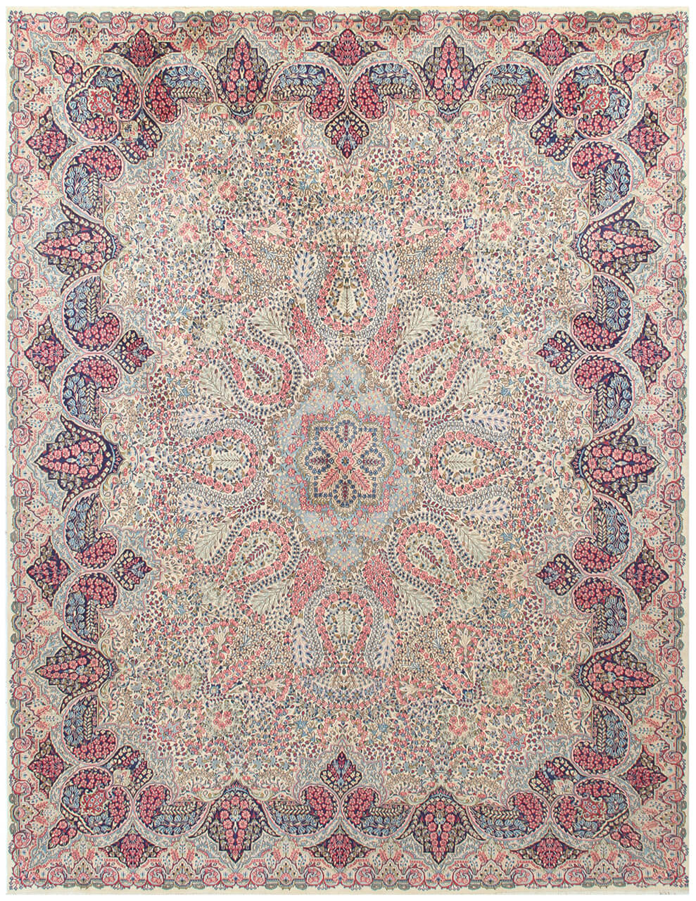 Tappeto Kerman Antico Persiano Autentico | Annodato a Mano 390x293cm