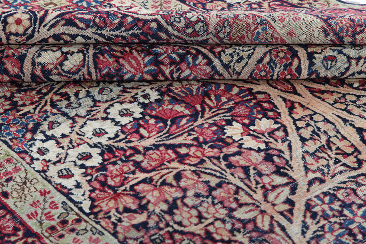 Tappeto Kerman Antico Persiano Autentico | Annodato a Mano 220x135cm