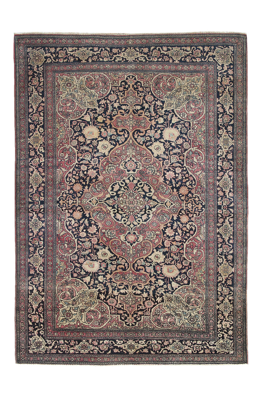 Authentic Antique Persian Farahan Rug | Hand-Knotted 205x145cm