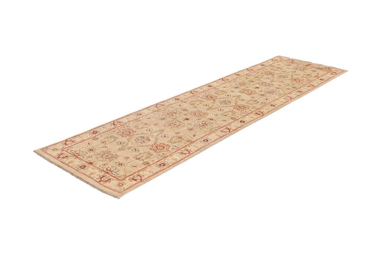Ziegler wool runner rug, handmade, 321x86cm
