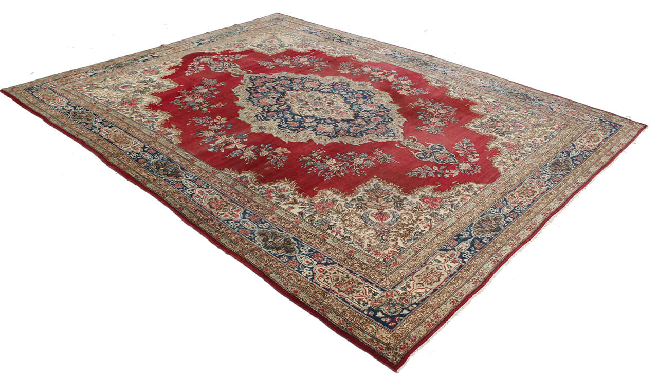 Tappeto Kerman Antico Persiano Autentico | Annodato a Mano 339x247cm