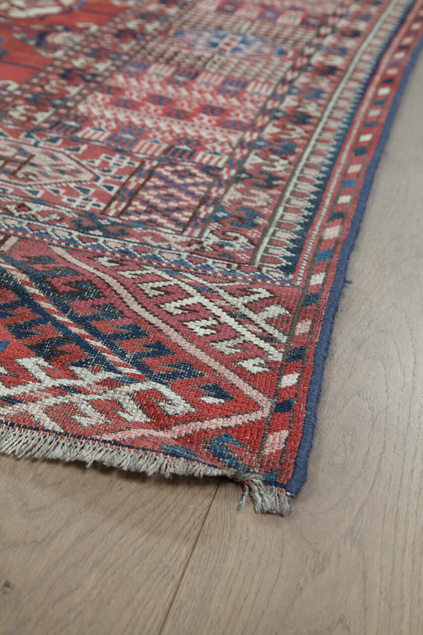 Antique Bouchara Oriental Rug: Authentic Turkmen Rug 390x224cm