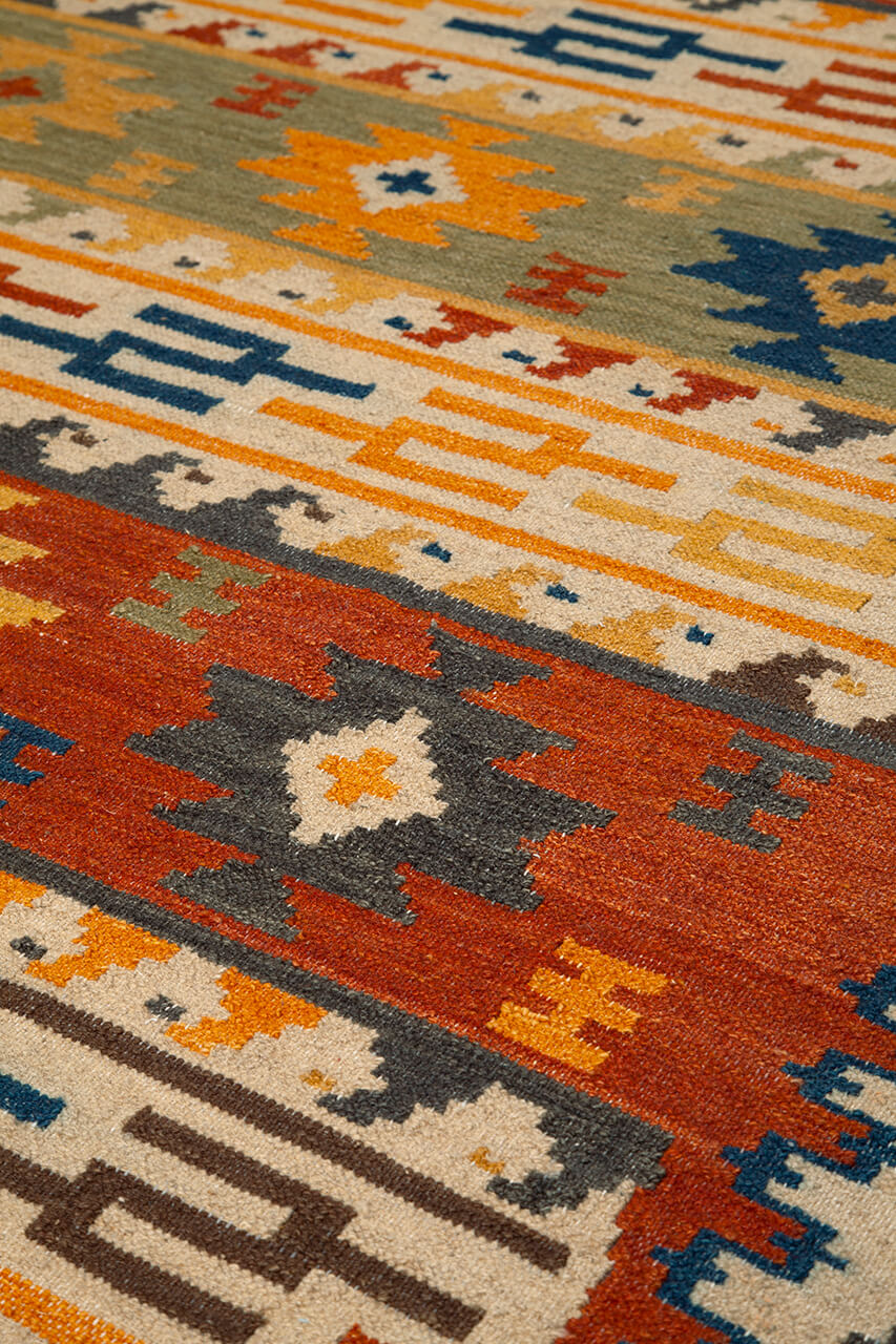 Tappeto Kilim in Lana - Fatto a Mano - KILIM SIVAS - Stile Etnico Tradizionale - Materiali Sostenibili