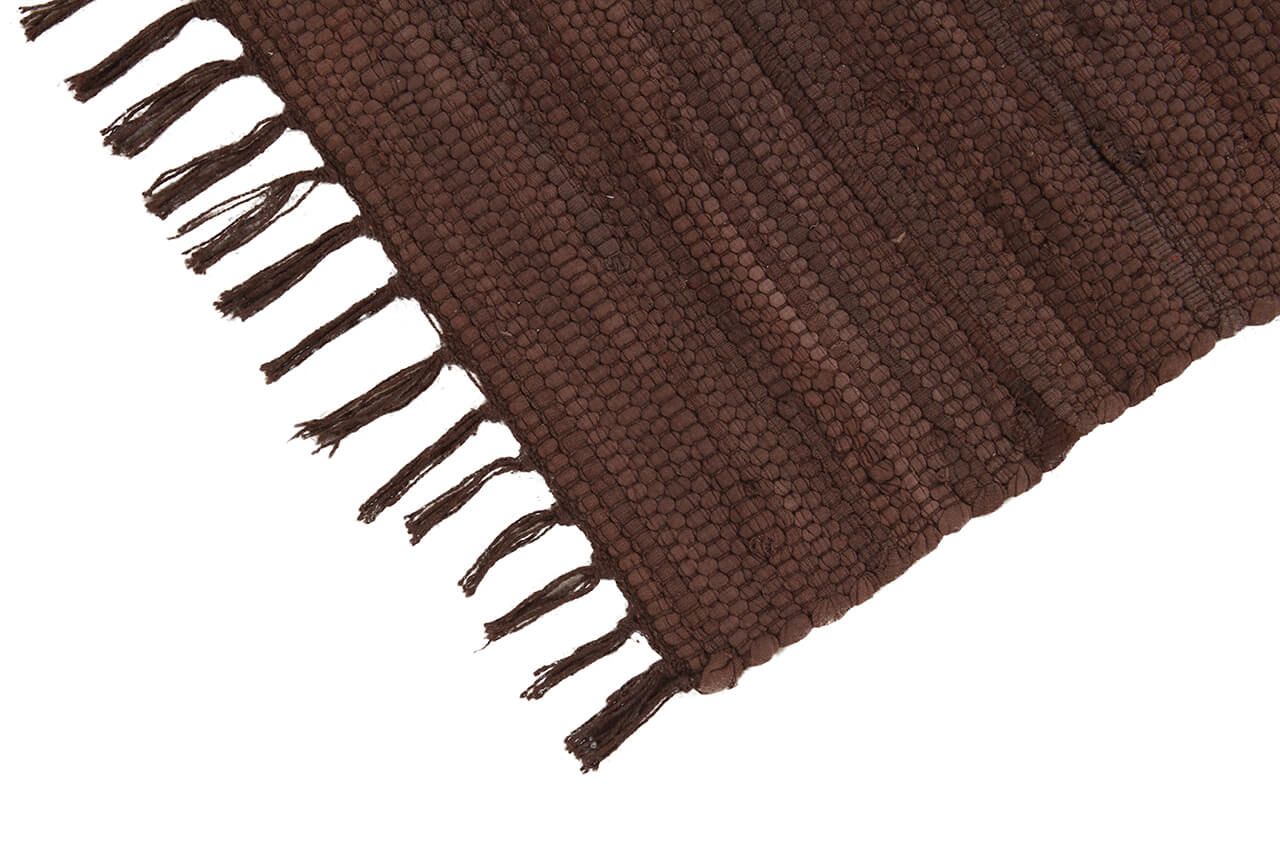Tappeto Abano Marrone in Cotone - Lavabile in Lavatrice - Ideale per Bagno o Cucina
