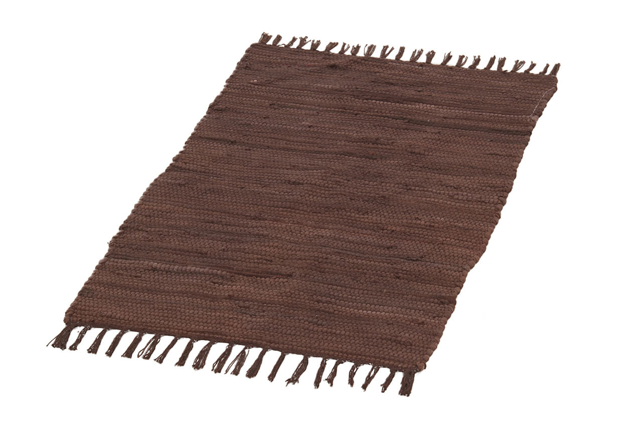 Tappeto Abano Marrone in Cotone - Lavabile in Lavatrice - Ideale per Bagno o Cucina