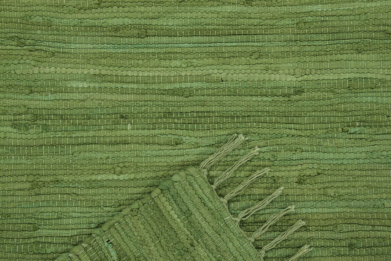 Tappeto Abano Verde Green in Cotone - Lavabile in Lavatrice - Ideale per Bagno o Cucina