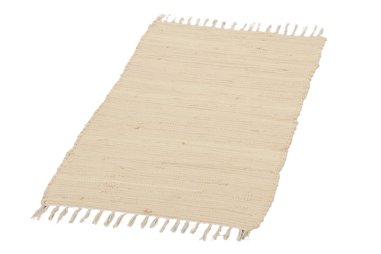 Tappeto Abano Avorio in Cotone - Lavabile in Lavatrice - Ideale per Bagno o Cucina