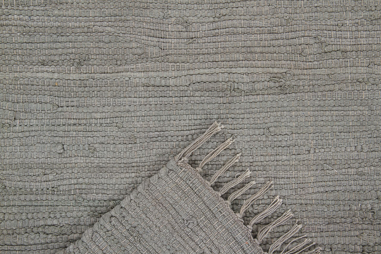 Tappeto Abano Grigio in Cotone - Lavabile in Lavatrice - Ideale per Bagno o Cucina