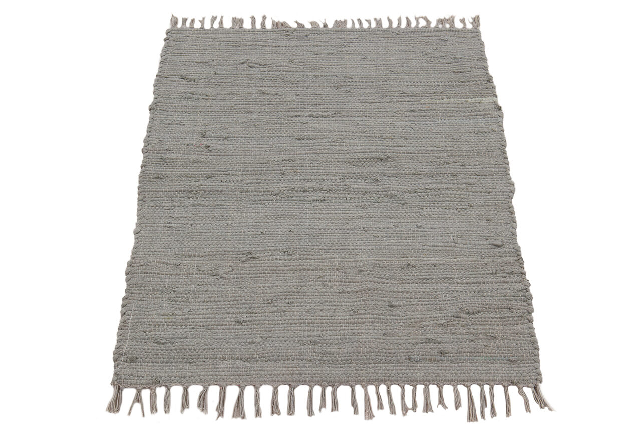 Tappeto Abano Grigio in Cotone - Lavabile in Lavatrice - Ideale per Bagno o Cucina