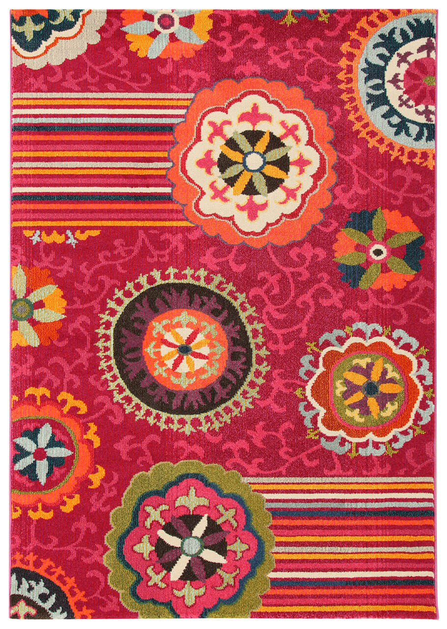 Tappeto colorato Tangeri 2 Fuchsia stile mediterraneo