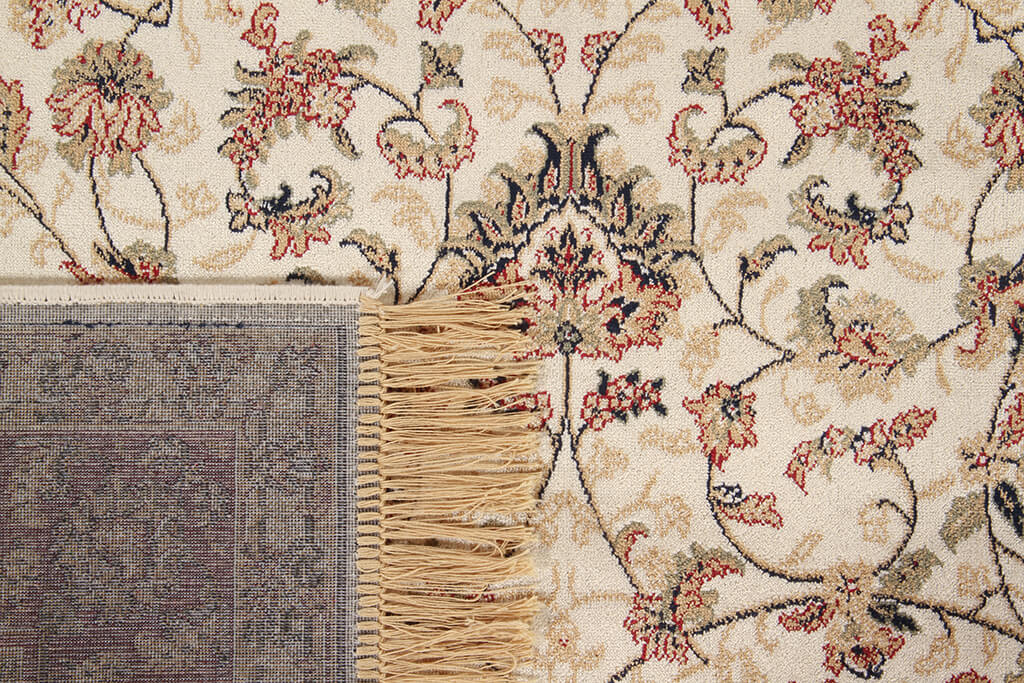 Tappeto Classico Orientale Avorio Rosso - Farshian Hereke - Ideale per Soggiorno, Sala da Pranzo, Camera da Letto