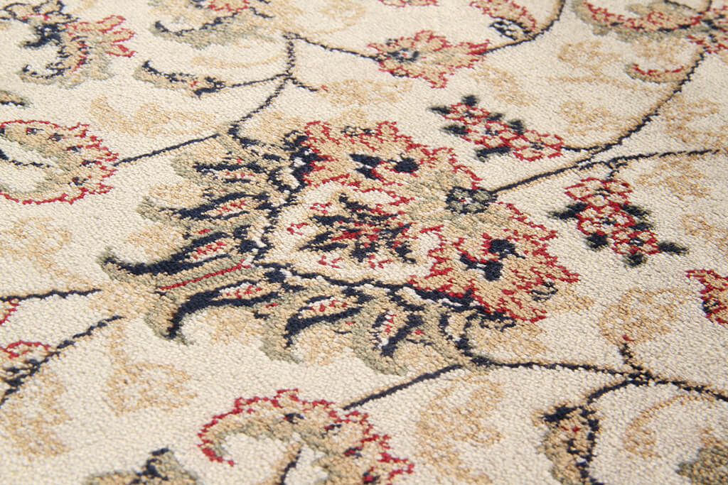 Tappeto Classico Orientale Avorio Rosso - Farshian Hereke - Ideale per Soggiorno, Sala da Pranzo, Camera da Letto