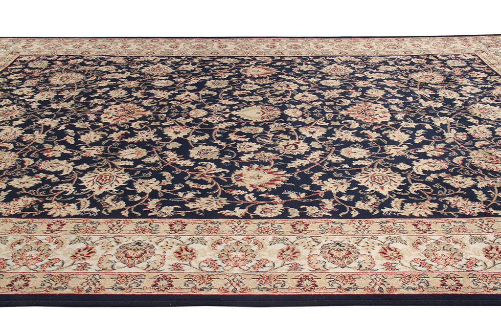 Tappeto Classico Orientale Blu Marino - Farshian Hereke 2 Navy - Ideale per Soggiorno, Sala da Pranzo, Camera da Letto