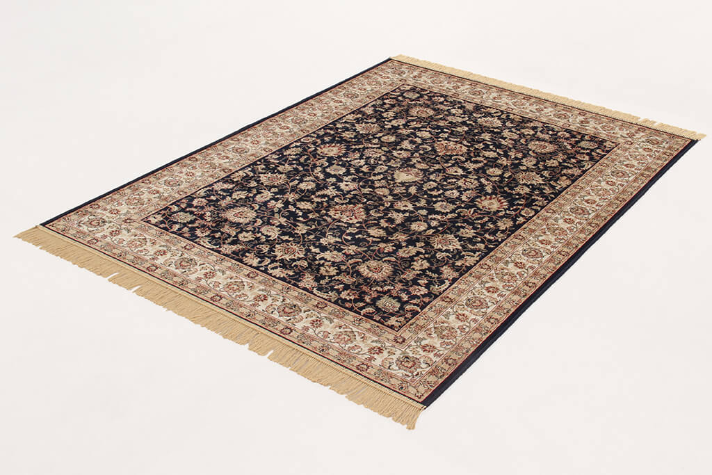Tappeto Classico Orientale Blu Marino - Farshian Hereke 2 Navy - Ideale per Soggiorno, Sala da Pranzo, Camera da Letto