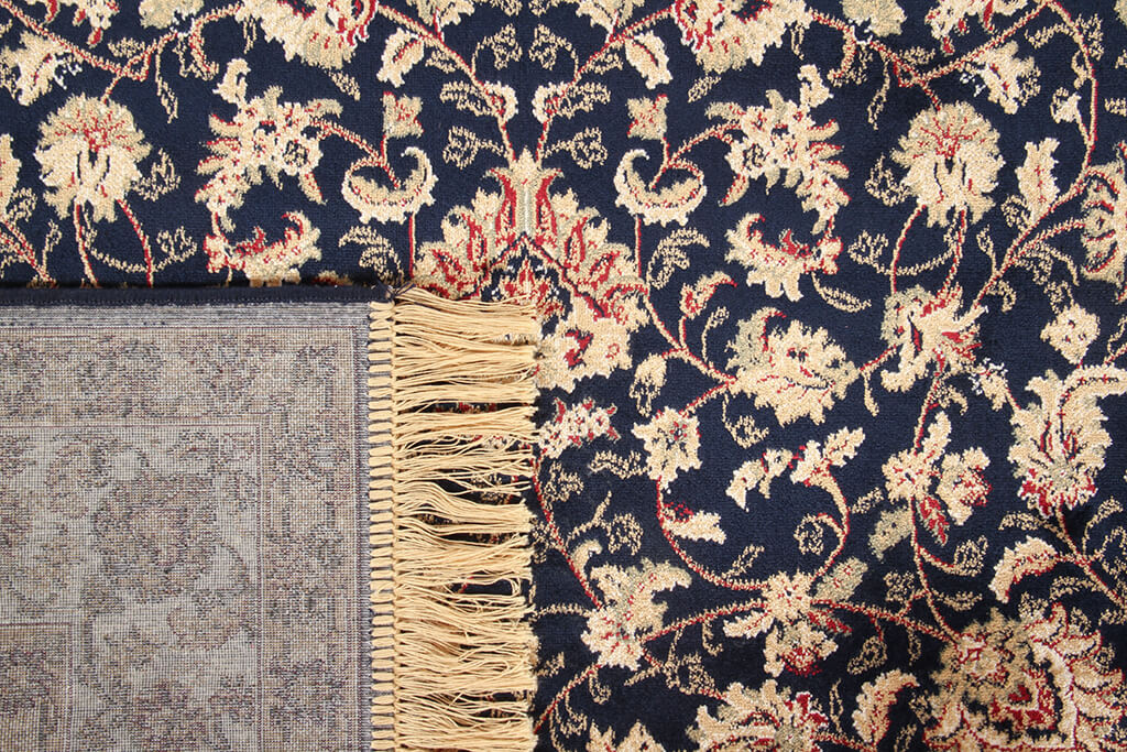 Tappeto Classico Orientale Blu Marino - Farshian Hereke 2 Navy - Ideale per Soggiorno, Sala da Pranzo, Camera da Letto