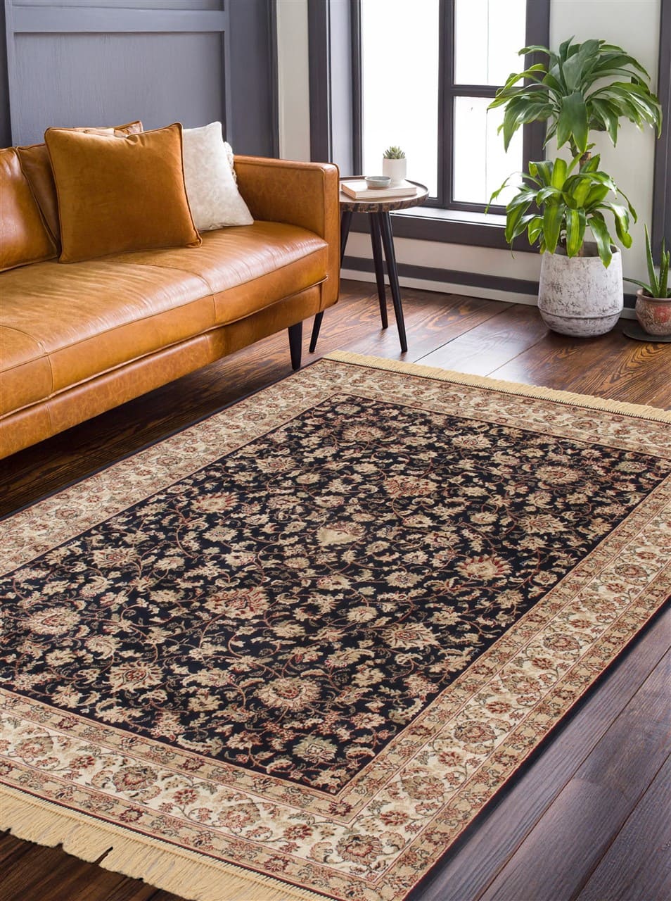 Tappeto Classico Orientale Blu Marino - Farshian Hereke 2 Navy - Ideale per Soggiorno, Sala da Pranzo, Camera da Letto