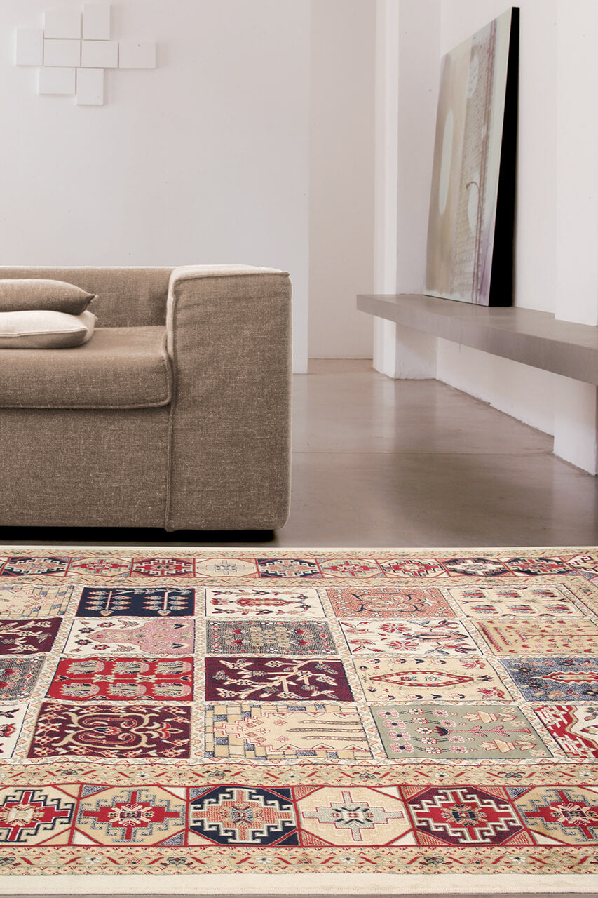 Tappeto Classico Orientale Avorio - Farshian Bachtiar Ivory - Ideale per Soggiorno, Sala da Pranzo, Camera da Letto