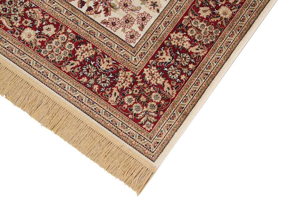 Tappeto Classico Orientale Avorio Rosso - Farshian - Ideale per Soggiorno, Sala da Pranzo, Camera da Letto