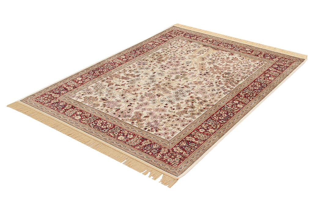 Tappeto Classico Orientale Avorio Rosso - Farshian - Ideale per Soggiorno, Sala da Pranzo, Camera da Letto