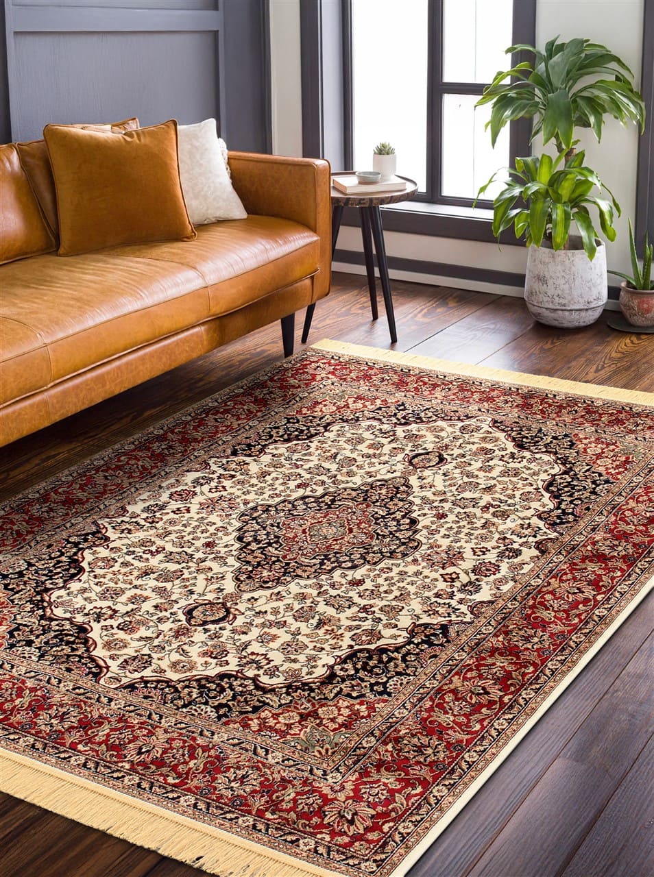 Tappeto Classico Orientale Avorio - Farshian Ivory - Ideale per Soggiorno, Sala da Pranzo, Camera da Letto