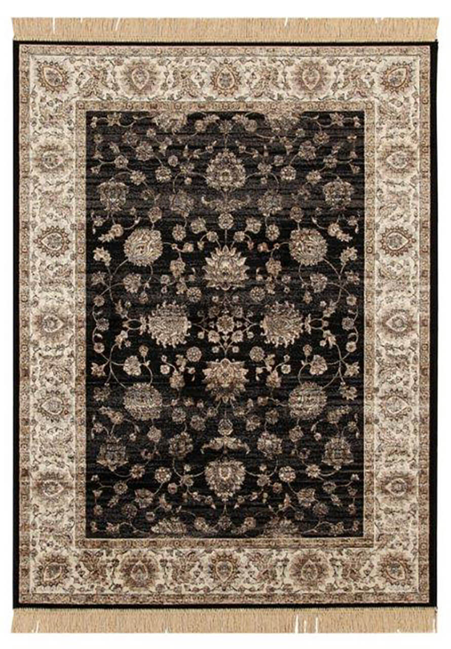 Tappeto Vintage Ziegler 1 Black – Stile Classico – Nero e Beige