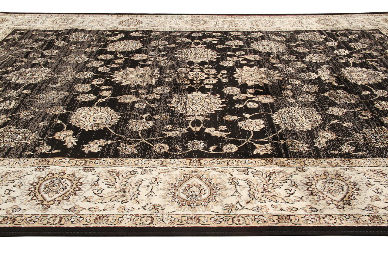 Tappeto Vintage Ziegler 1 Black – Stile Classico – Nero e Beige
