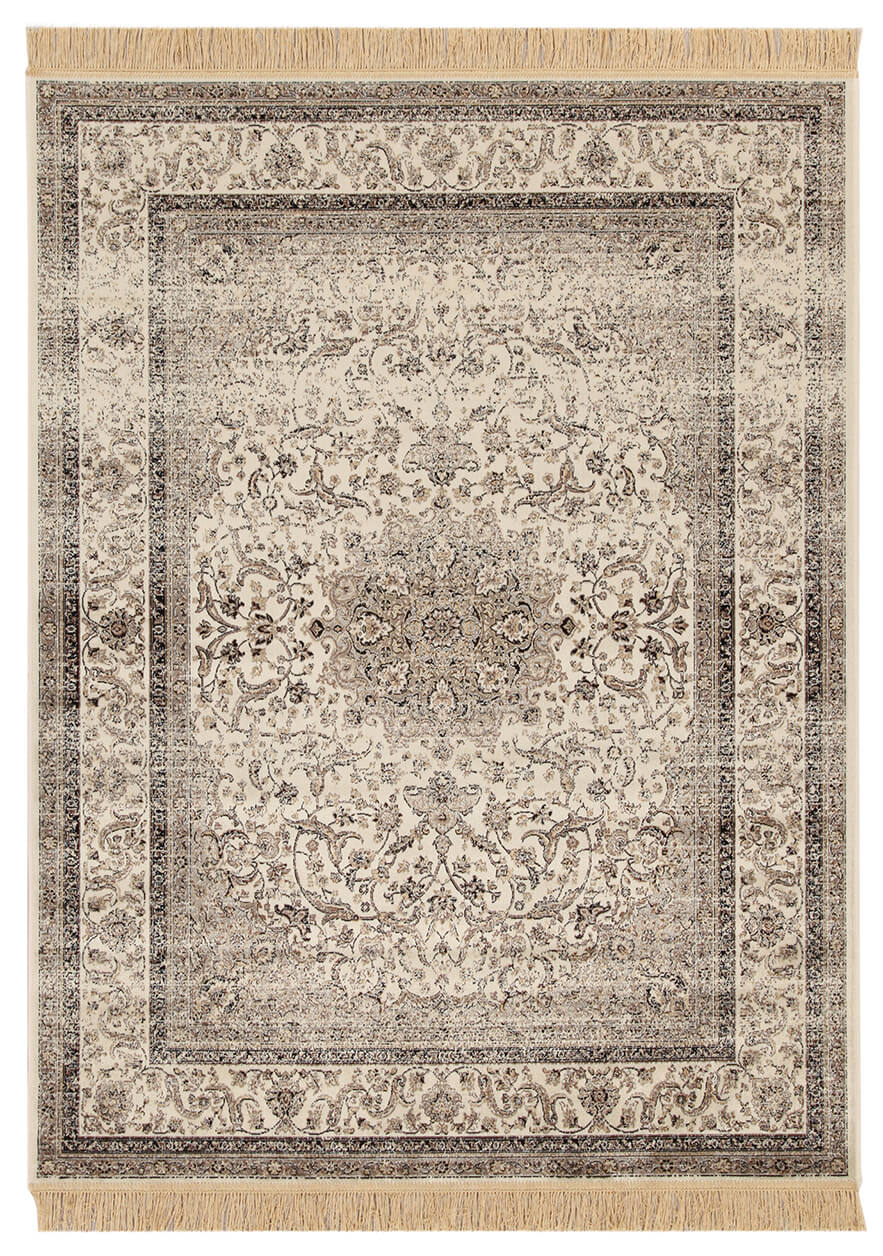 Tappeto Classico Vintage Kashan 1 Creme - Viscosa