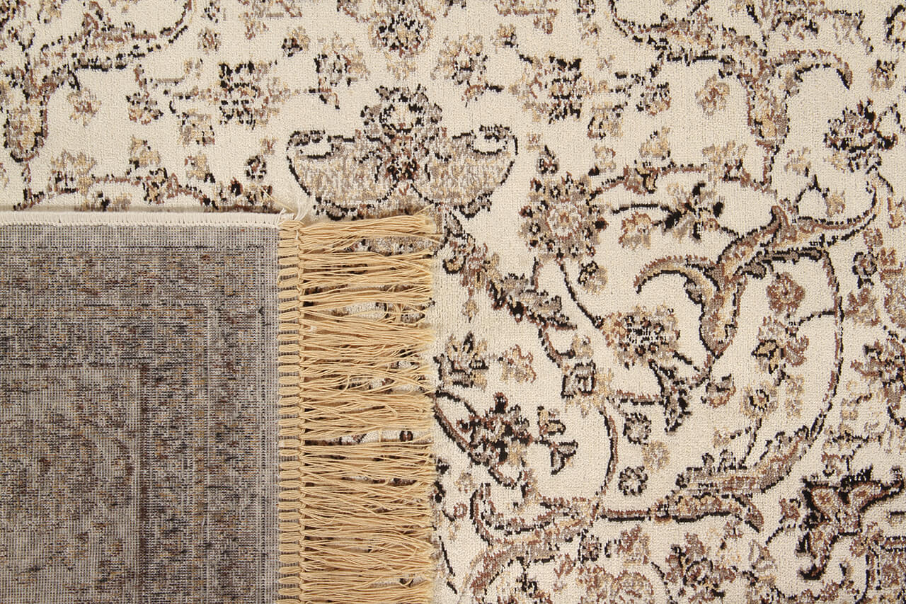 Tappeto Classico Vintage Kashan 1 Creme - Viscosa