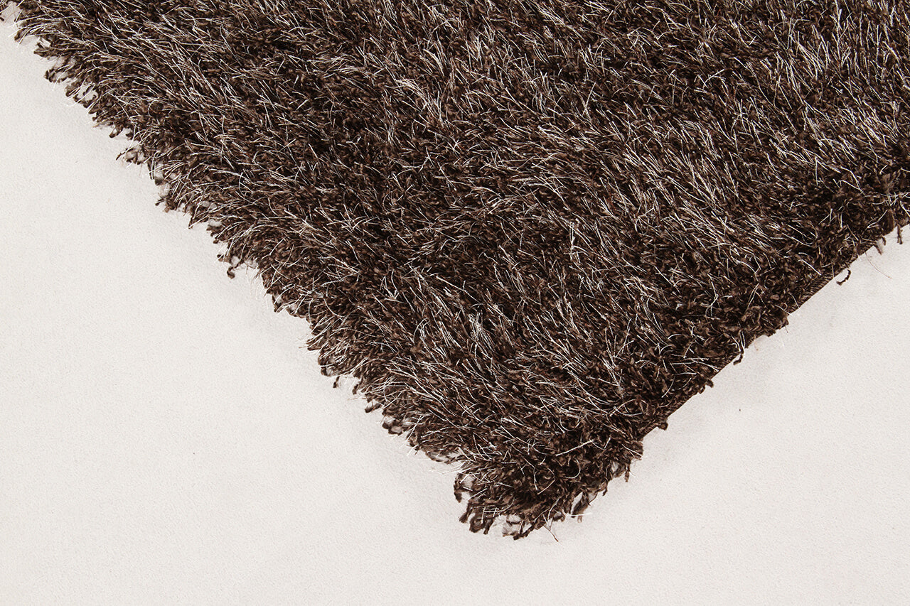 Tappeto Sheen Dark Beige Pelo Alto Morbido Elegante