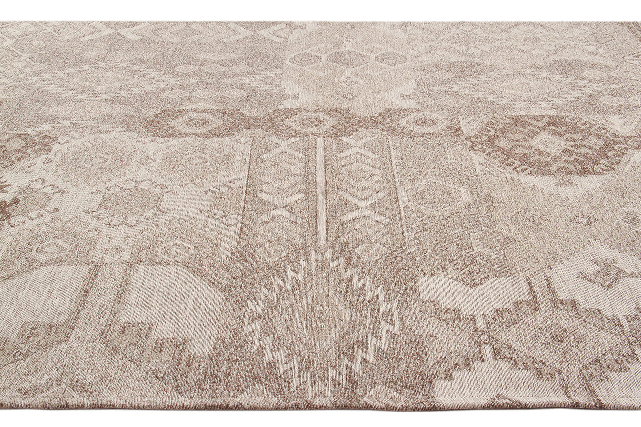 Tappeto Velluto Etnik – Patchwork Geometrico – Beige Marrone