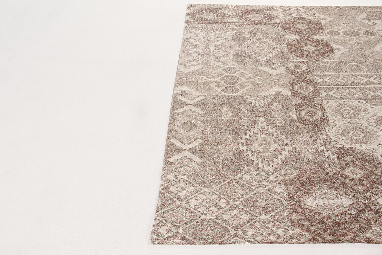 Tappeto Velluto Etnik – Patchwork Geometrico – Beige Marrone